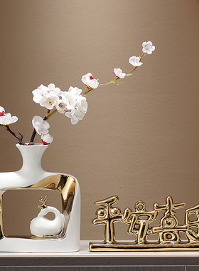 新中式电视柜客厅陶瓷花瓶摆件高端大气上档次玄关家具家居装饰品