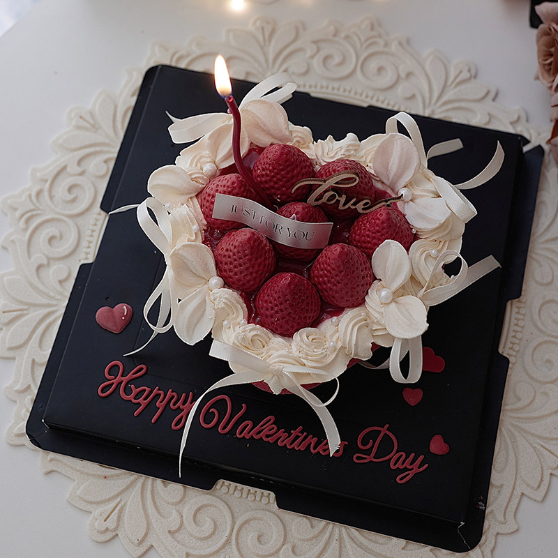 佳妍2025情人节网红烘焙蛋糕装饰摆件木质小Love爱心丝带插件模具