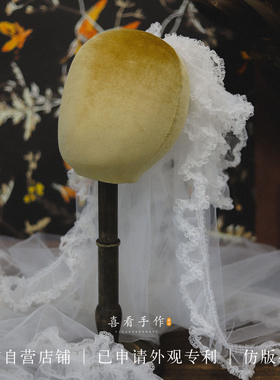 喜看手作蕾丝头纱新娘结婚