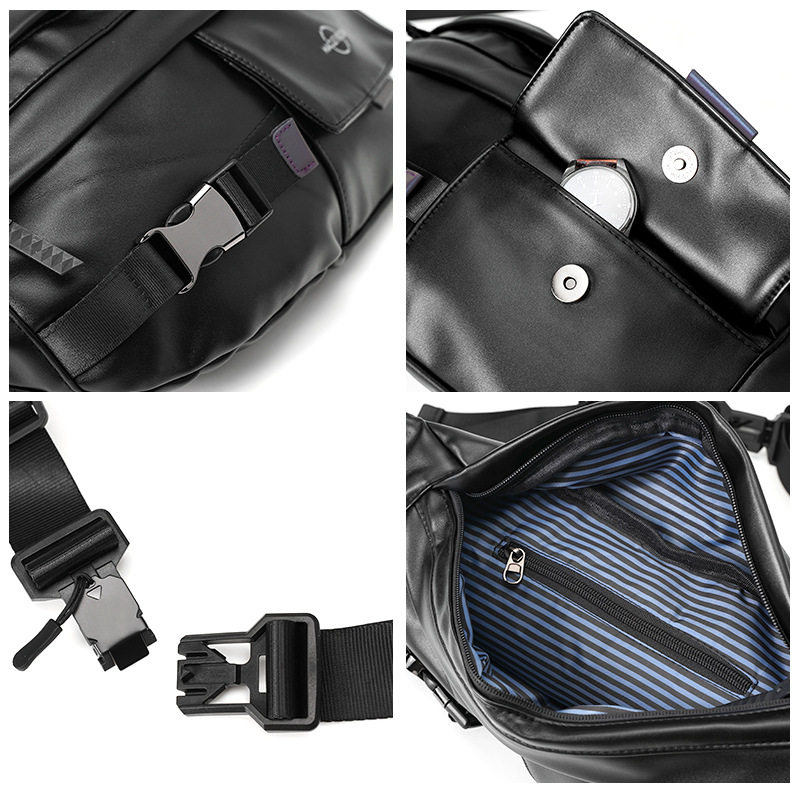 时尚男士小胸包 简约横款斜挎包街头皮质小挎包户外运动小腰包,淘宝优惠券,粉丝福利购,淘宝优惠卷