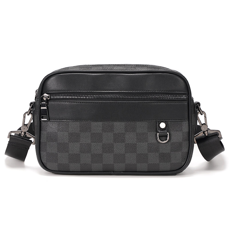 单肩包男新款潮牌时尚皮质格子运动斜挎包日韩休闲潮流青年小跨包,淘宝优惠券,粉丝福利购,淘宝优惠卷
