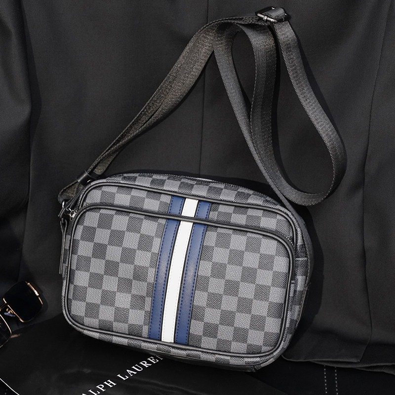 潮牌男士单肩包皮质街头潮男情侣斜跨包横款字母小方包手机斜挎包,淘宝优惠券,粉丝福利购,淘宝优惠卷