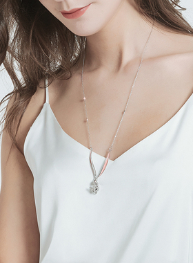 十口二冂兔子纯银项链女小众设计感ins冷淡风锁骨链女潮网红简约