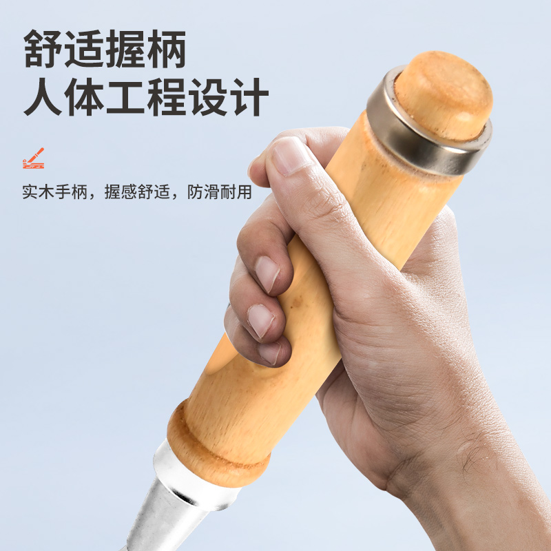 木工凿子扁铲刀平半圆凿雕刻开槽专用穿心木柄凿钊子巧木匠木工具 - 图0