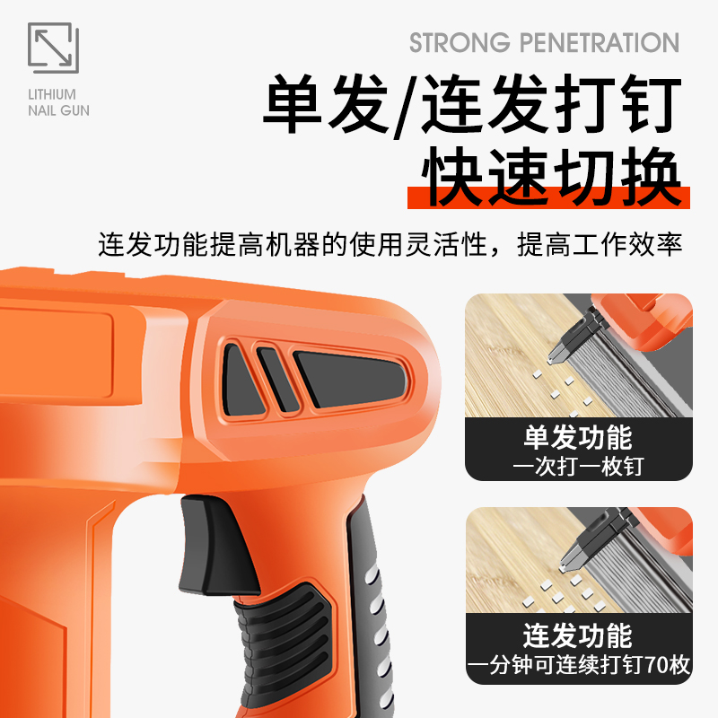 家用锂电充电式电动射钉枪打钉枪直钉枪木工钢钉门钉码钉枪气钉枪 - 图1
