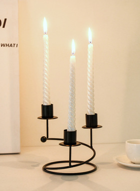 【严选】北欧铁艺烛台摆件求婚烛光晚餐表白蜡台餐厅装饰氛围道具