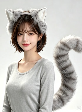 可爱日系橘猫猫耳朵发箍仿真兽耳