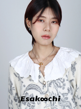 Esakoochi送你一枚小皇冠~原创设计金银拼项链几何圆环小众锁骨链