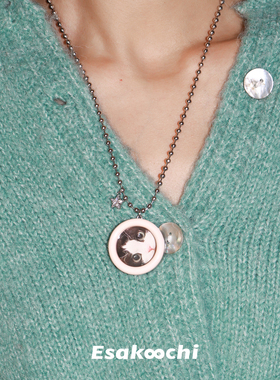 【所有姐姐的衣橱】Esakoochi电子养宠~粉色圆形相框项链可换照片