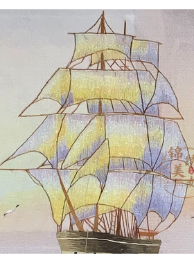 非遗纯手工刺绣一帆风顺双面绣创意八角摆件苏绣商务送外宾伴手礼