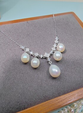 天然淡水珍珠s925纯银项链 繁花微笑多珠款 简约时尚百搭