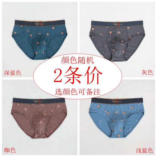2条价 CYN创雅诺天竹抑菌裤男内裤84162宽腰边竹纤维抗菌男三角裤 - 图0