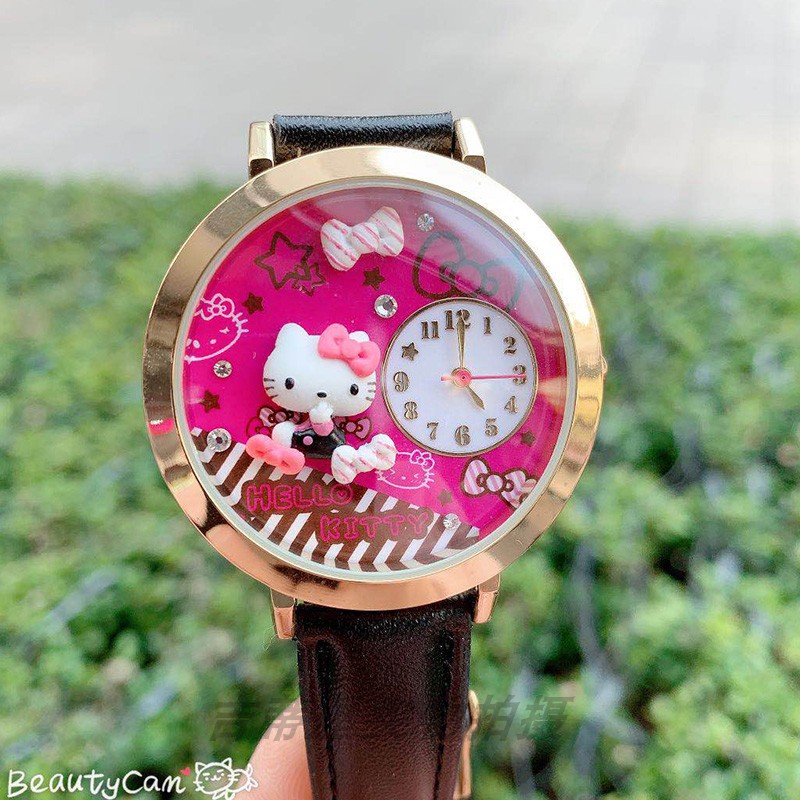 hellokitty 部半立体皮制表儿童电子手表学生手表 日本制正品 hellokitty 部半立体皮制表儿童电子手表学生手表 日本制正品
