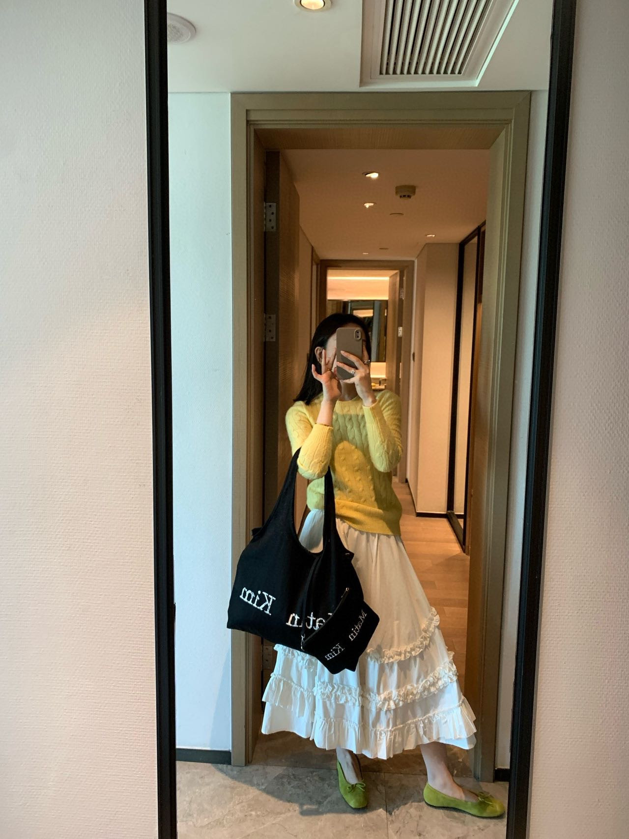 韩国小众matinkim字母裂纹帆布包大容量托特包通勤子母包购物袋,淘宝优惠券,粉丝福利购,淘宝优惠卷