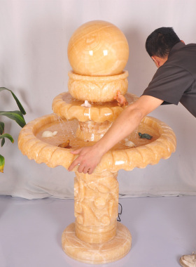 大型天然摆件新房结婚客厅风水球