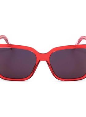 代购Hugo Boss女士太阳镜防紫外线镜片反光红镜片非偏光红色