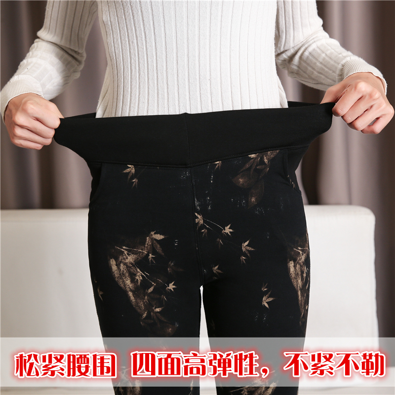 驼绒棉裤女外穿秋冬加厚保暖裤中老年高腰大码妈妈40-50岁加绒裤