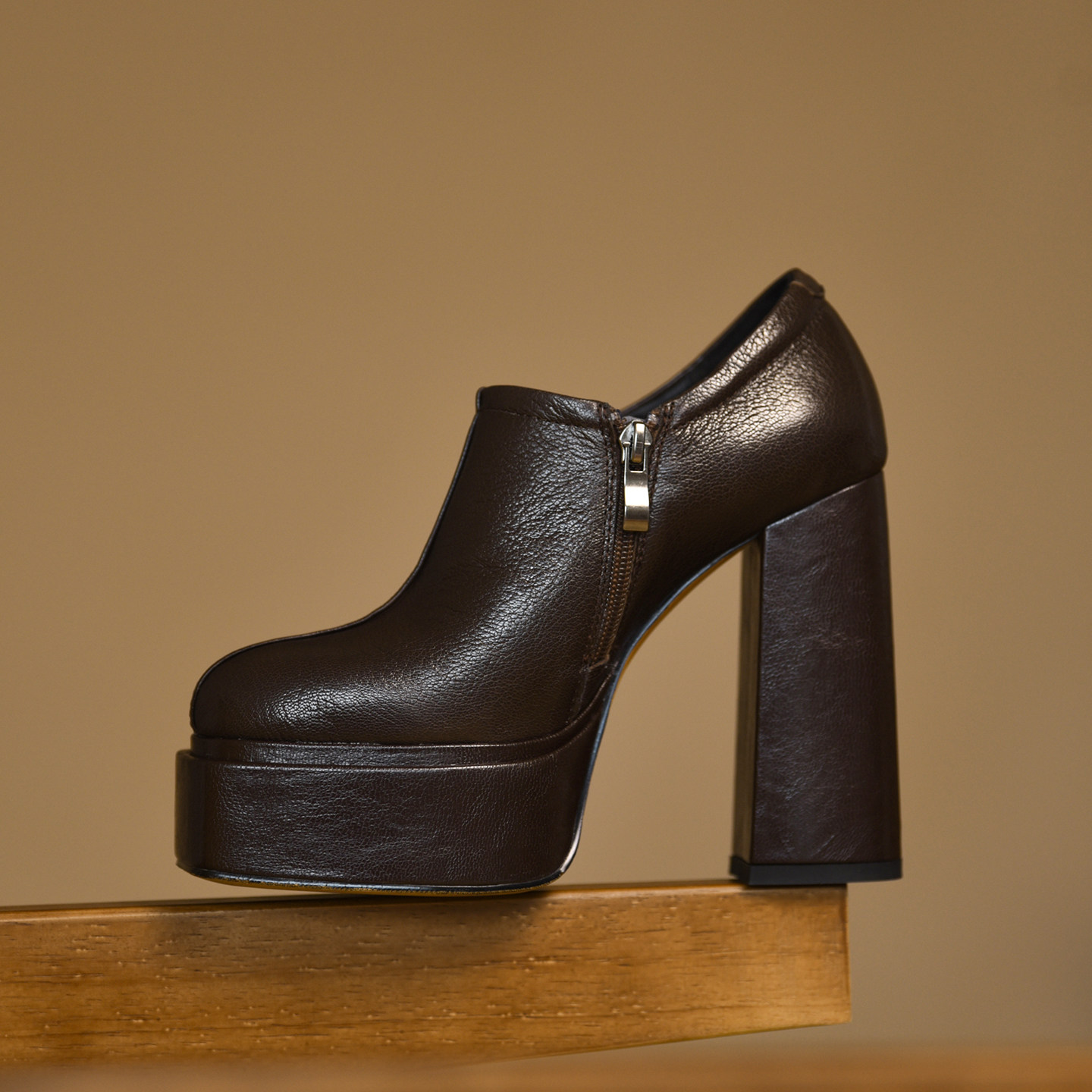 misili~12.3cm 粗跟防水台单鞋2025秋季新款高跟鞋侧拉链厚底女鞋,淘宝优惠券,粉丝福利购,淘宝优惠卷