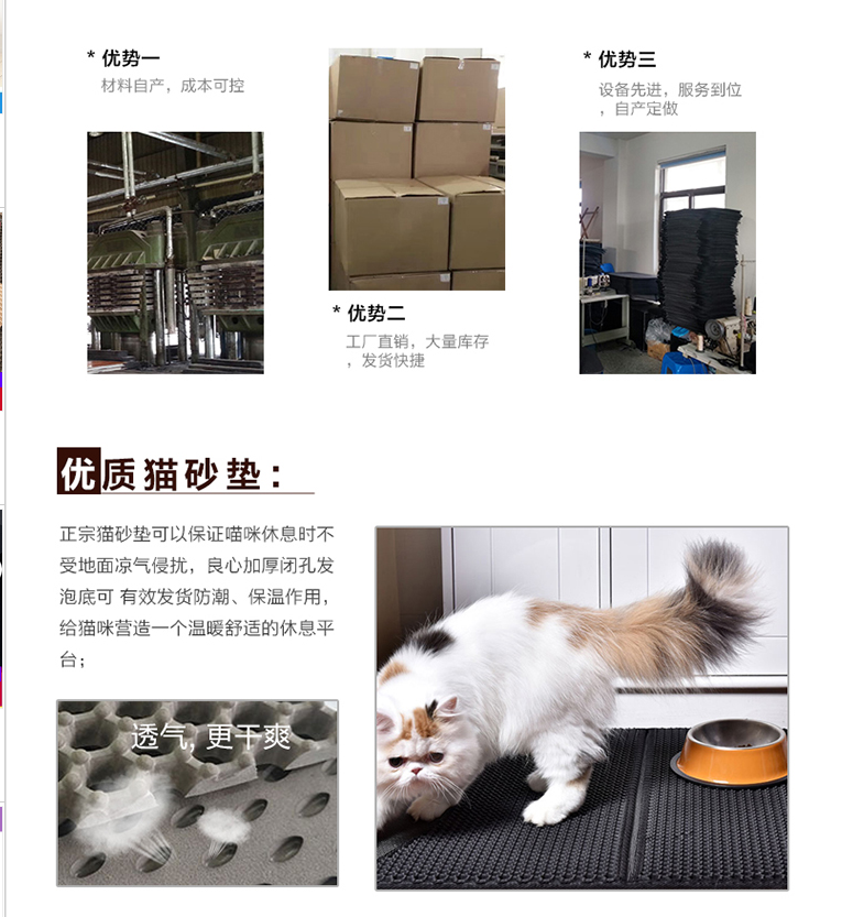 加厚双层可拆卸猫砂垫防带出厕所蹭脚控砂板猫蹭脚垫子 送逗猫棒 - 图1