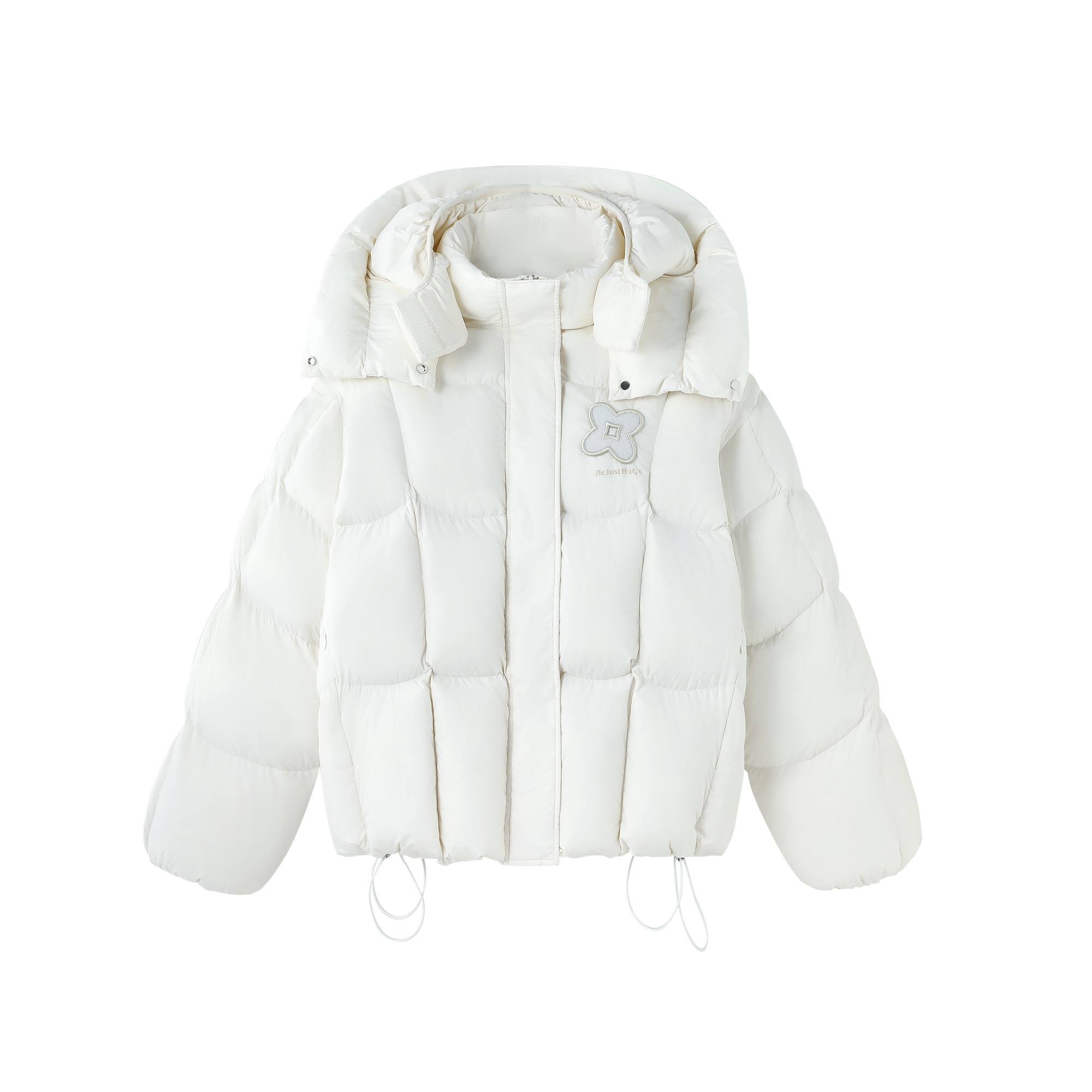 BJHG不计后果云朵贴贴羽绒服女款冬季高级感双层防风帽白鸭绒外套,淘宝优惠券,粉丝福利购,淘宝优惠卷