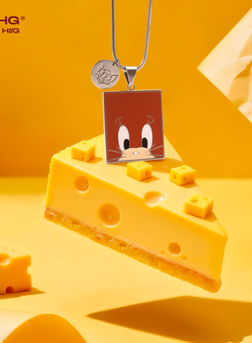 BJHG不计后果猫和老鼠联名方牌项链男女款2025新款设计感百搭配饰