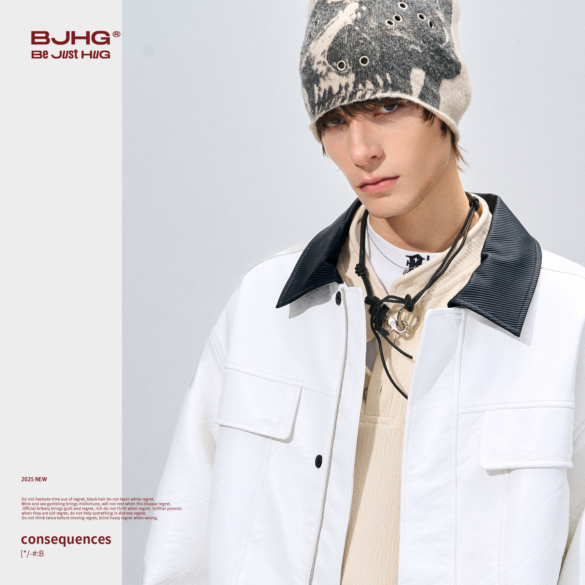 BJHG不计后果复古翻领皮衣夹克外套男款春季工装上衣拼接短外套女,淘宝优惠券,粉丝福利购,淘宝优惠卷