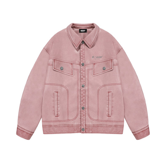 Wang Sulong's same style BJHG washed retro leather jacket