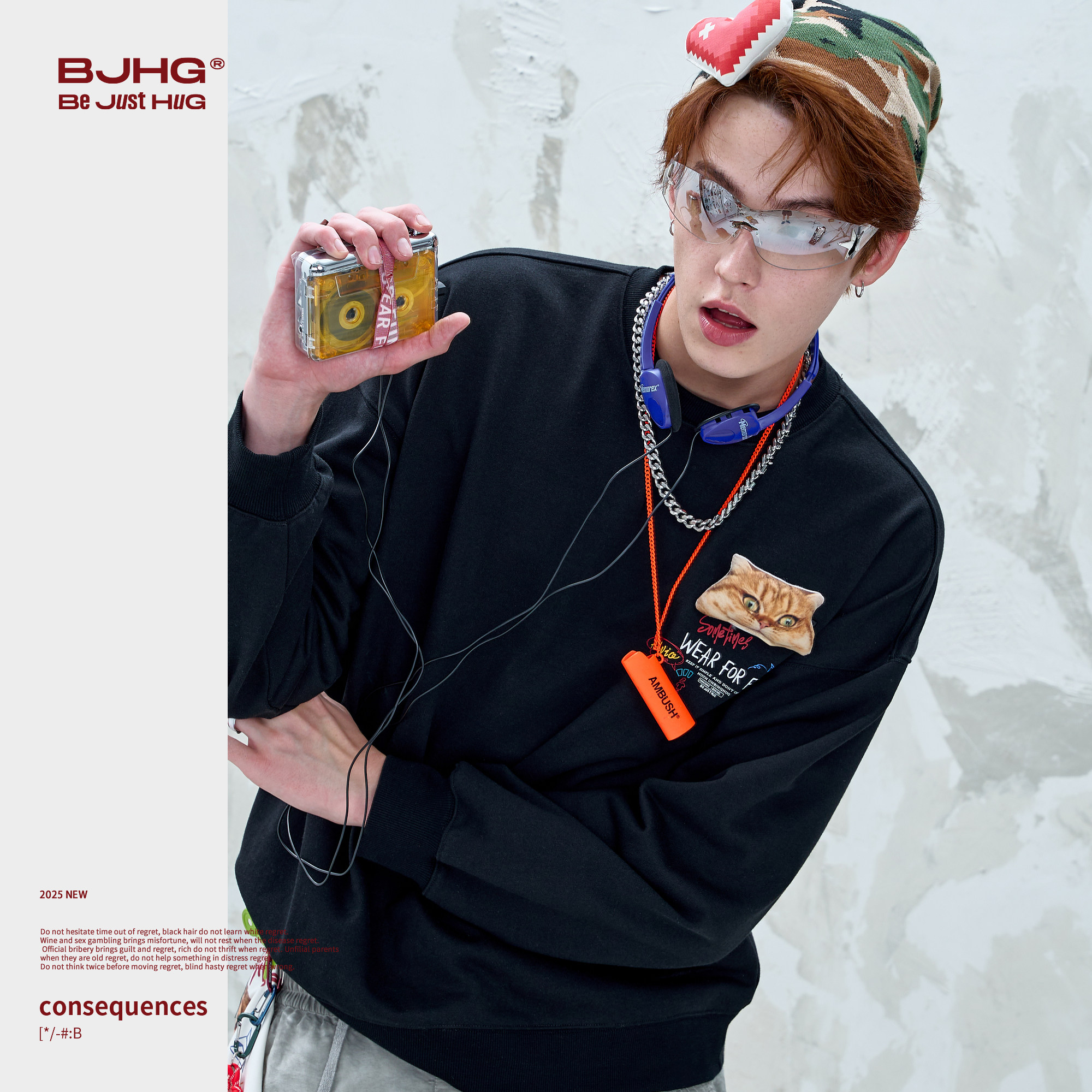 BJHG不计后果趣味贴贴卫衣男款秋季情侣装休闲暖皮恒温情侣卫衣女