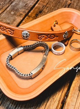 纯手工皮手环三生造物牛皮复古