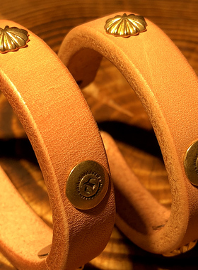 栎木牛皮皮手环手工定制复古