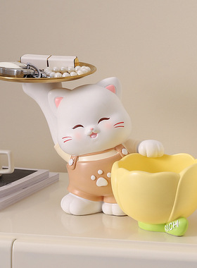 新款创意招财猫摆件桌面装饰收纳