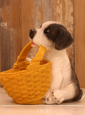 树脂小狗钥匙收纳摆件