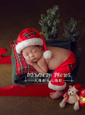 新生儿满月百天儿童雪橇摄影道具