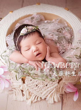 新生儿摄影道具组合花束枕头
