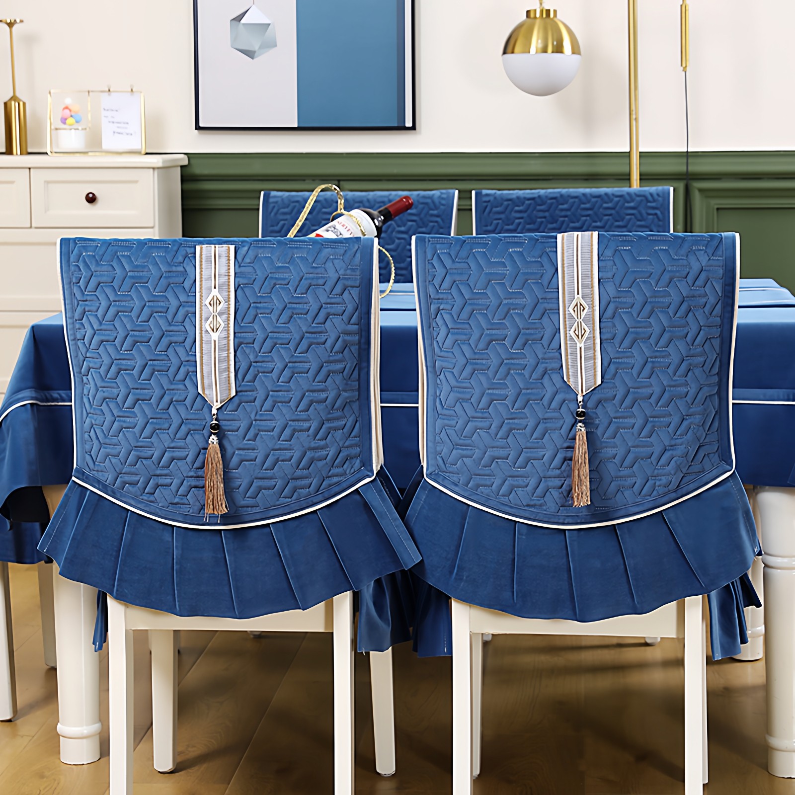 新款简约新中式纯色台布餐桌布椅套布艺椅子套罩桌旗客厅通用套装,淘宝优惠券,粉丝福利购,淘宝优惠卷