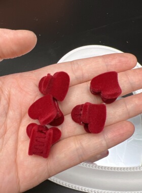 发夹丝绒复古抓夹爱心黑色酒红色