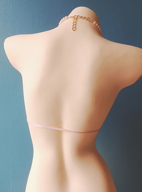 深V内衣挂脖链T字项圈珍珠轻奢
