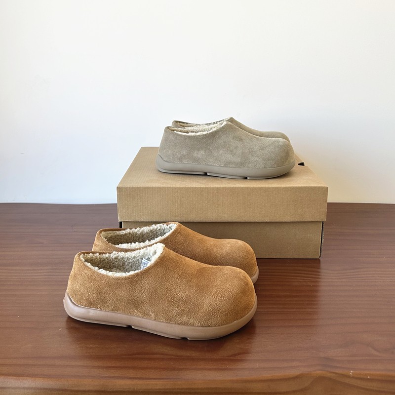 河南桑坡羊毛皮毛一体真皮小土豆全包勃肯鞋包头半拖鞋雪地靴男女 - 图1