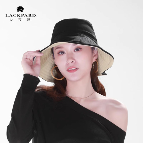 lackpard防晒帽女日系春夏渔夫帽uvcut大檐帽子太阳帽lp帽遮阳帽 - 图1