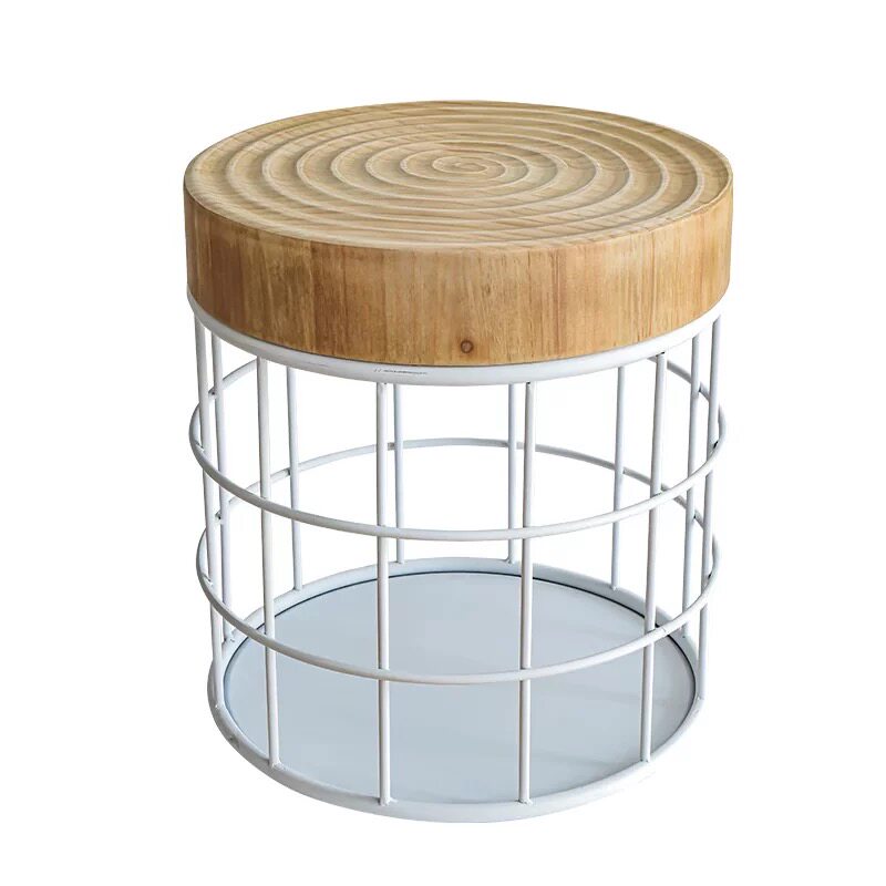 特价！设计师款复古家具带储物收纳功能凳子原木雕刻时光年轮茶几 - 图3