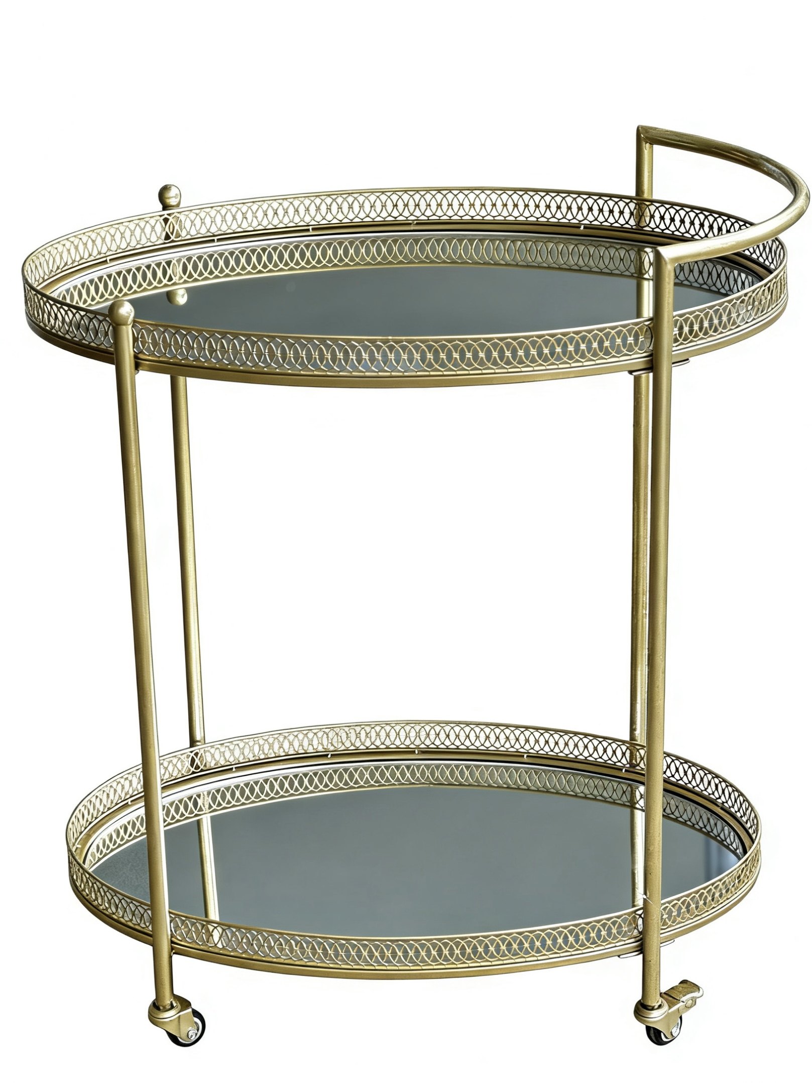 欧美轻奢复古移动推车沙发边几铁艺雕花两层置物架吧台餐车茶水车,淘宝优惠券,粉丝福利购,淘宝优惠卷