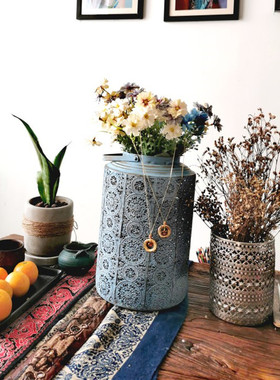 孤品集合--摩洛哥风复古家居庭院装饰品铁艺仿铜园艺杂货花盆摆件