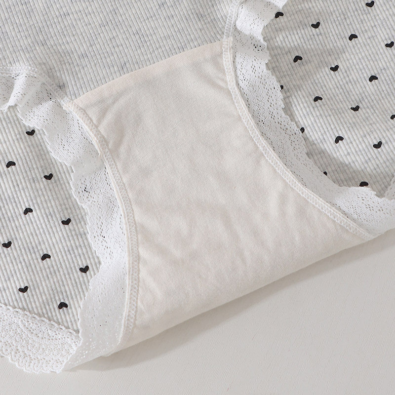 纯棉高腰内裤女大码胖mm200斤10A抗菌加长裆包臀不夹档心形蕾丝边,淘宝优惠券,粉丝福利购,淘宝优惠卷