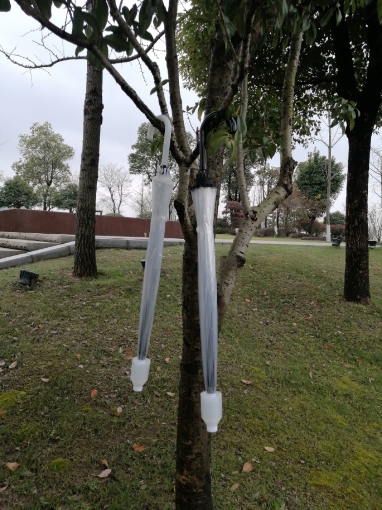 带防水套16骨自动弯钩透明雨伞女网红长柄透明伞小清新雨伞可印字 - 图2