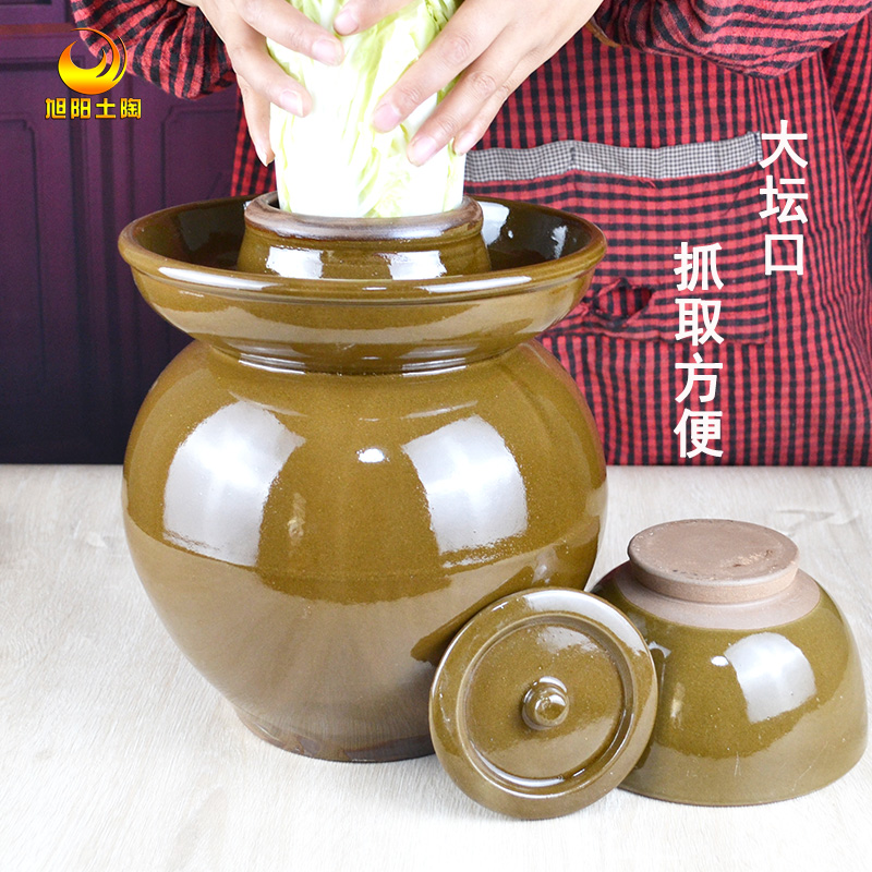 复古家用土陶酸菜坛四川泡菜坛中式加厚腌菜腌蛋陶瓷厨房密封坛罐,淘宝优惠券,粉丝福利购,淘宝优惠卷