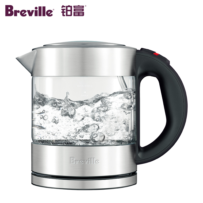 Breville/铂富 BKE395电热水壶家用自动断电防干烧玻璃1升小容量