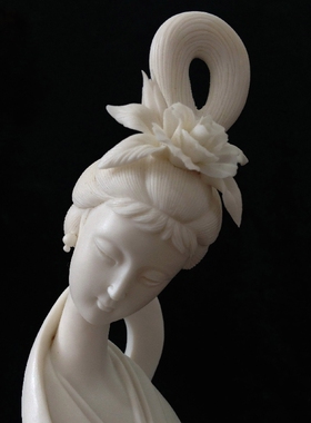 德化人物古代仙女抽象摆件