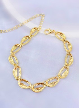 镂空贝壳手链金属质感手镯