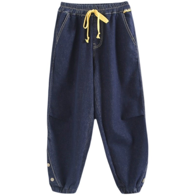 男童牛仔裤2025春秋新款儿童裤子韩版休闲裤洋气运动裤炸街束脚裤,淘宝优惠券,粉丝福利购,淘宝优惠卷