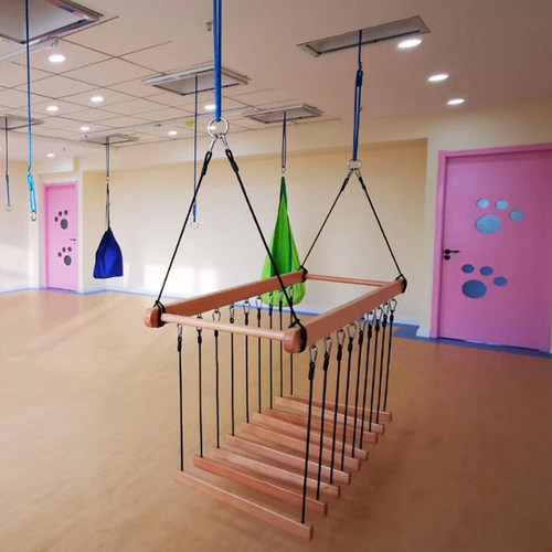 早教体适能幼儿园儿童感统平衡训练玩具秋千吊桥独木桥悬挂荡桥 - 图0
